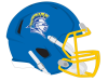 castle rock knight on blue football helmet with yellow face mask