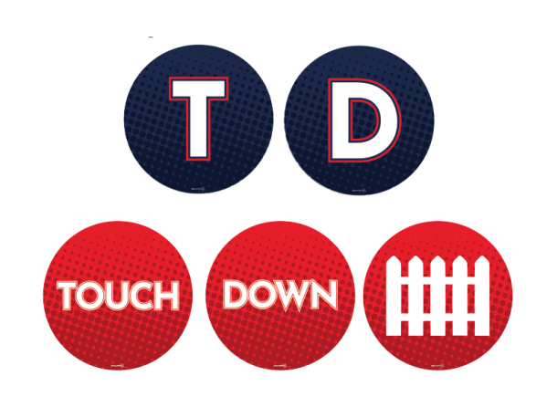TD touchdown d fence  round cheer signs