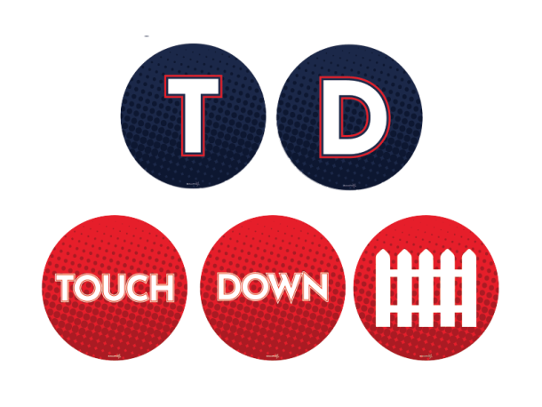 TD touchdown d fence  round cheer signs