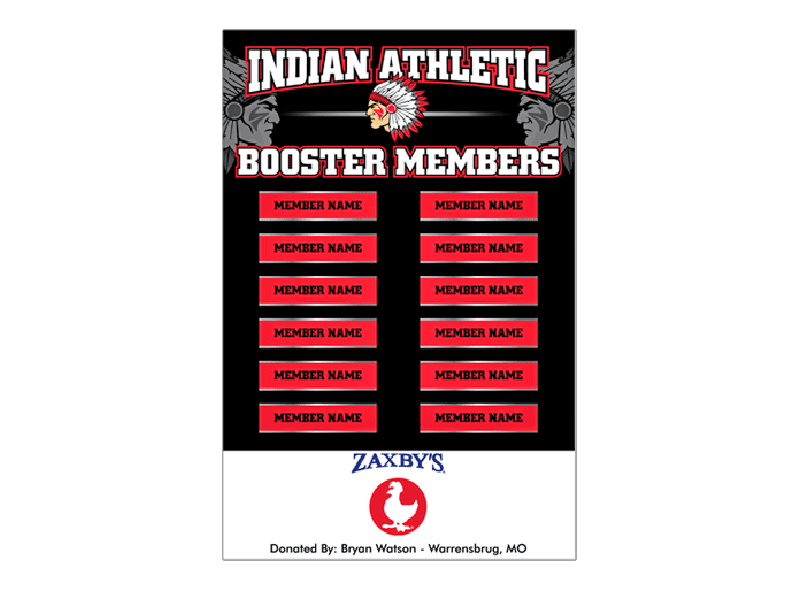booster members nameplate board