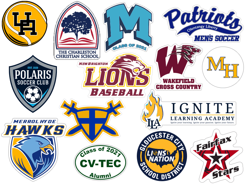 collage of many custom car magnets