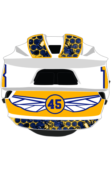 honey comb back and neck decals white helmet
