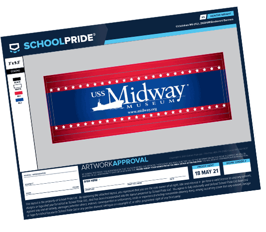 schoolpride® marching band banner artwork proof