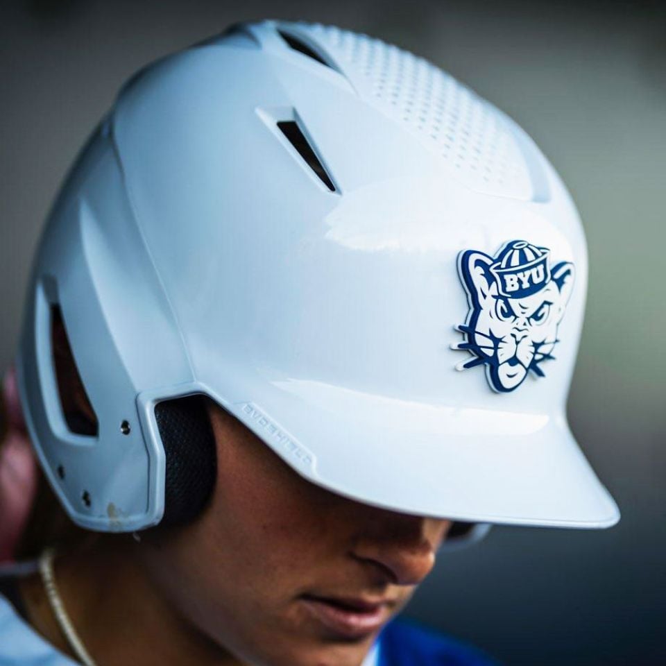 byu softball 3d batting helmet decals