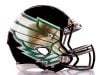 chrome wings on black football helmet