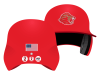 proper use of memorial sticker on red batting helmet
