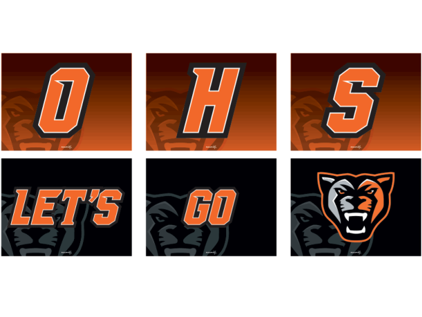 OHS lets' go cats cheerleading signs