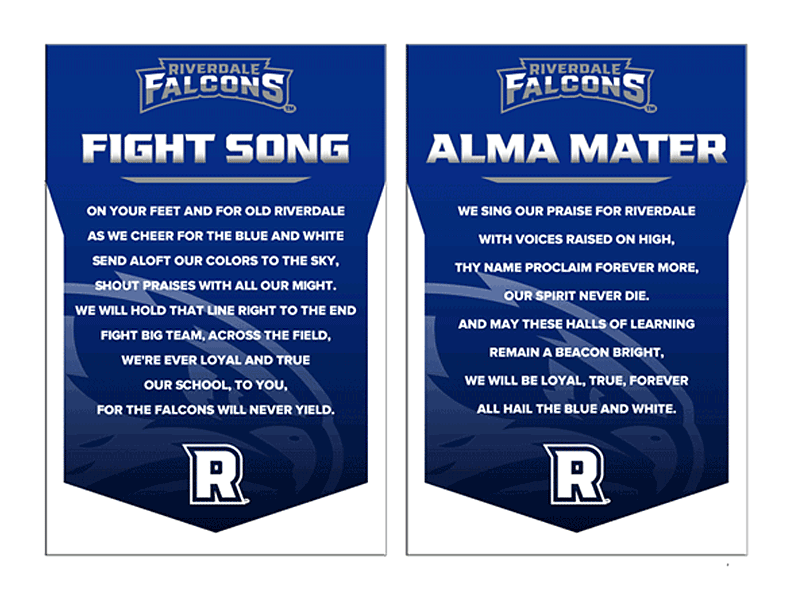 vinyl alma mater and fight song banners