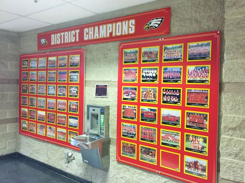 district champions team photo board