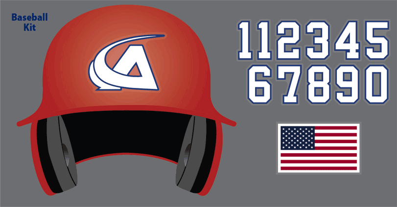 standard batting helmet decal kit example