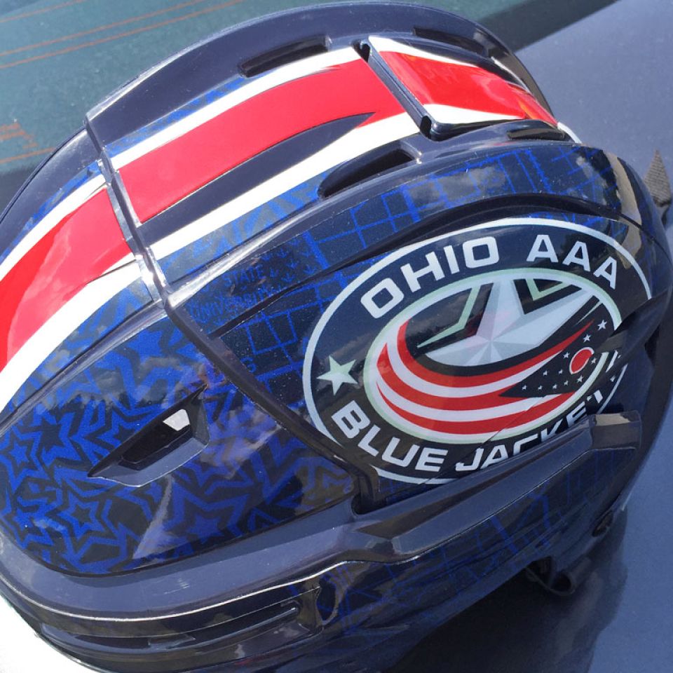 aaa ohio blue jackets hockey helmet decals wrap