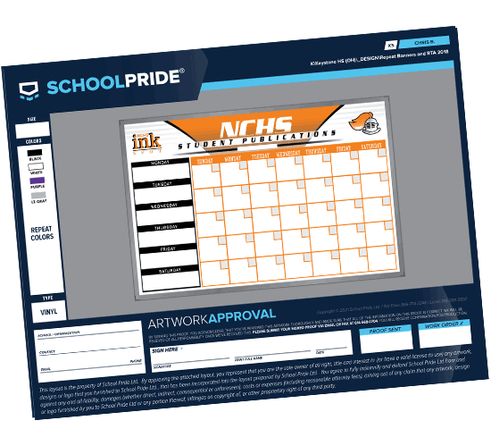 schoolpride&reg; calendar board proof