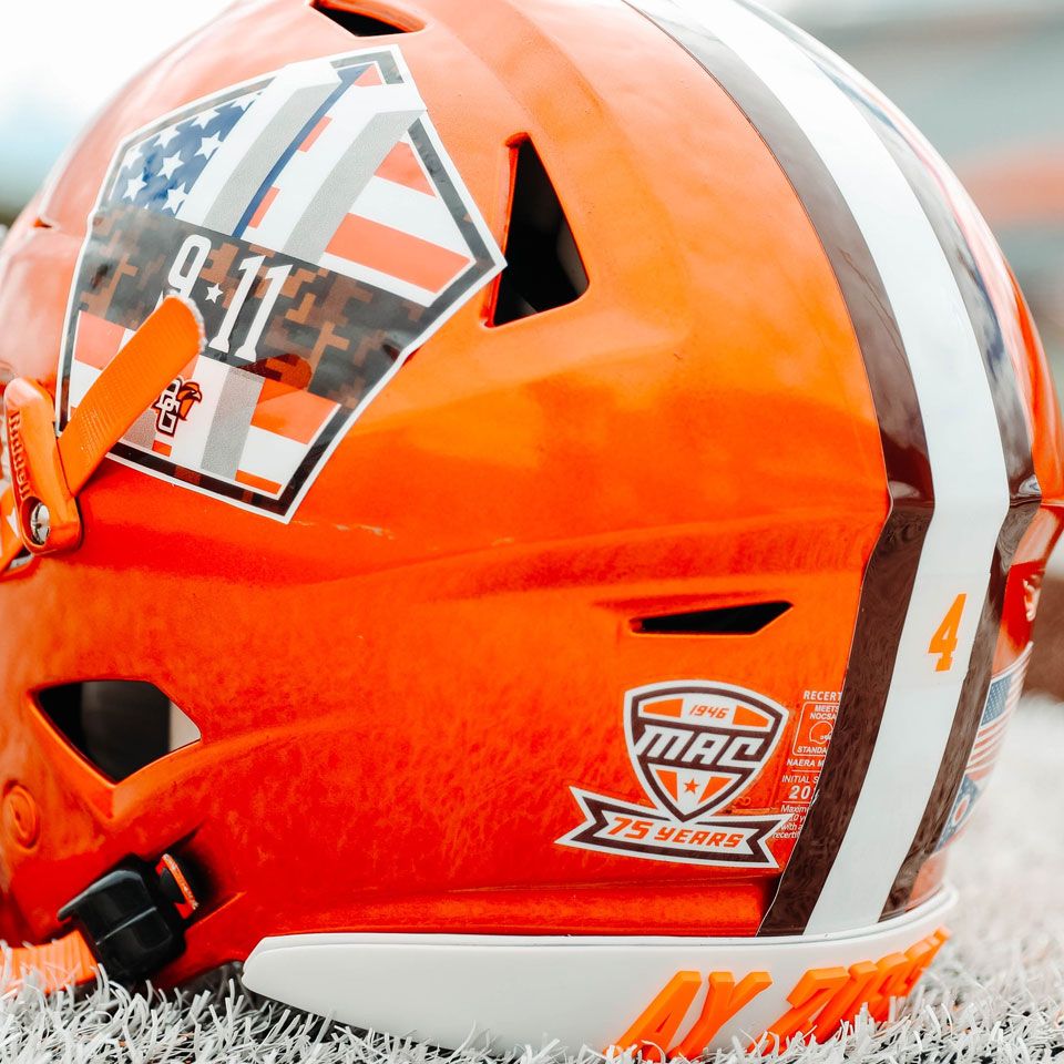 bgsu 911 football helmet decals and 3D back bumpers bowling greenre