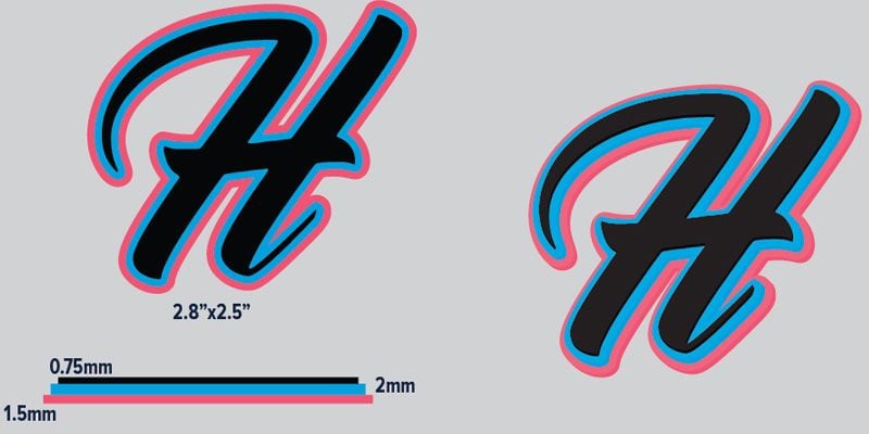 artwork for H 3d lacrosse helmet decal