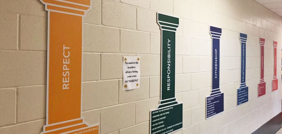 word of the moth signs die cut pillars