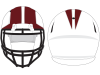 warrior style maroon stripe on white football helmet