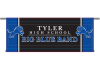 marching band banner black and blue