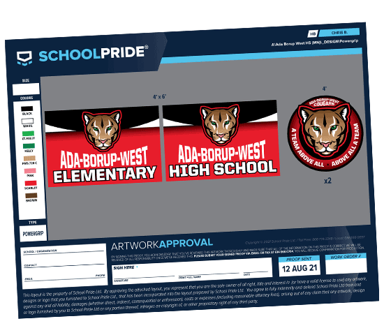 schoolpride® power grip layout