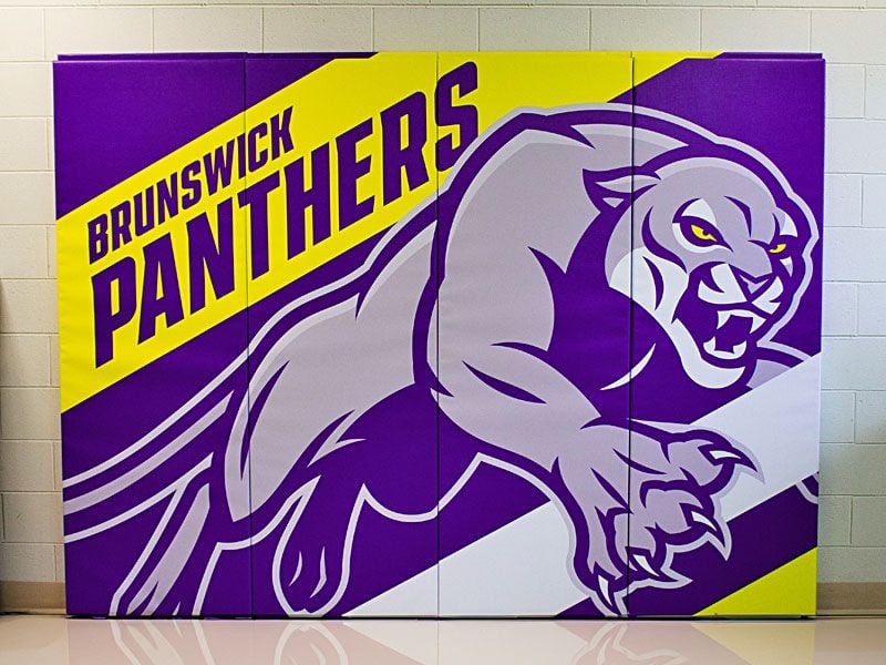 brunswick high school wall pads with custom mascot