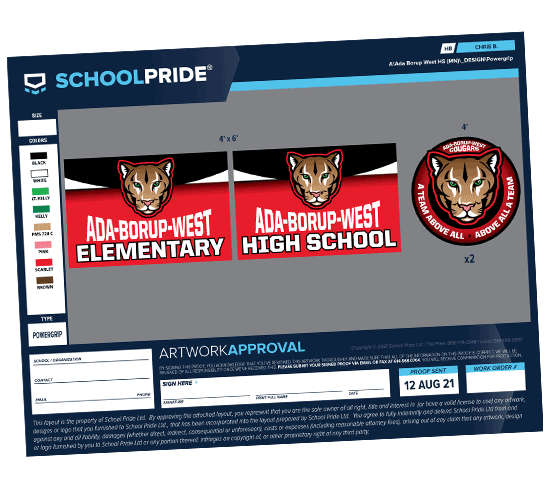 schoolpride® power grip layout