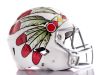 headdress on white football helmet