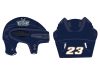 ice fliers decal and die cut number on navy hockey helmet