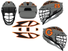 black orange custom vent decals gray lacrosse helmet