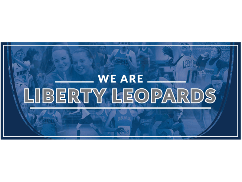 liberty leopards graphic wall with student photos