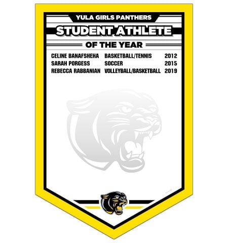 Add a Name banner athlete of the year Yula High school