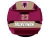mustangs back decals burgandy helmet