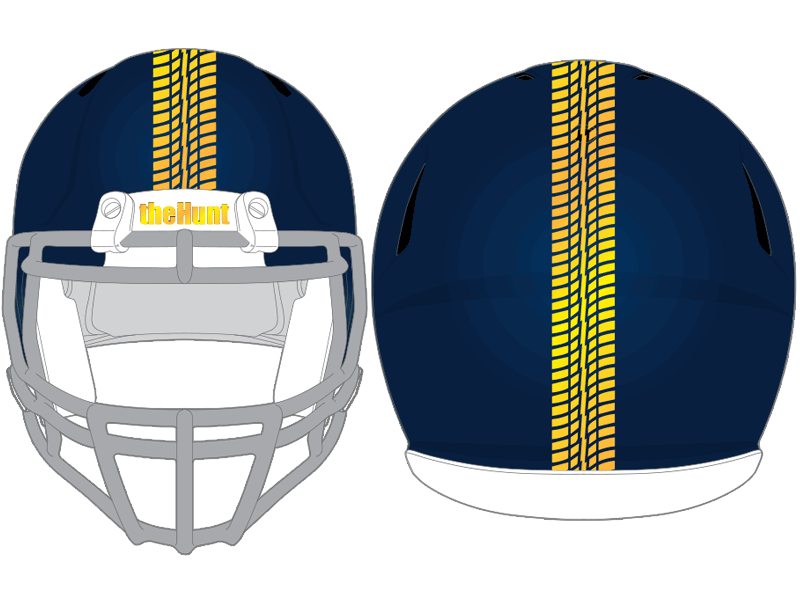 gold braided rope football helmet stripe