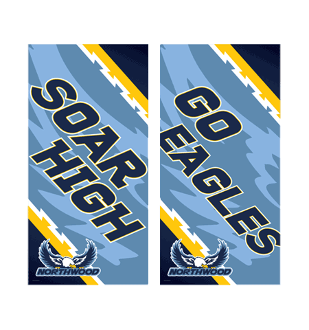 custom designed boulevard banners with go eagles text