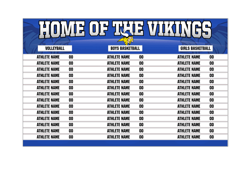 volleyball and basketball roster board