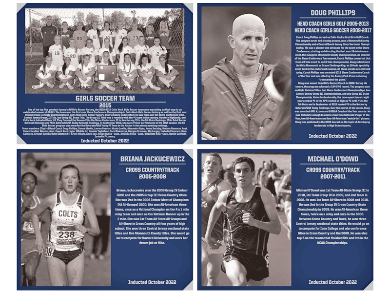 hall of fame plaques with induction date colts neck