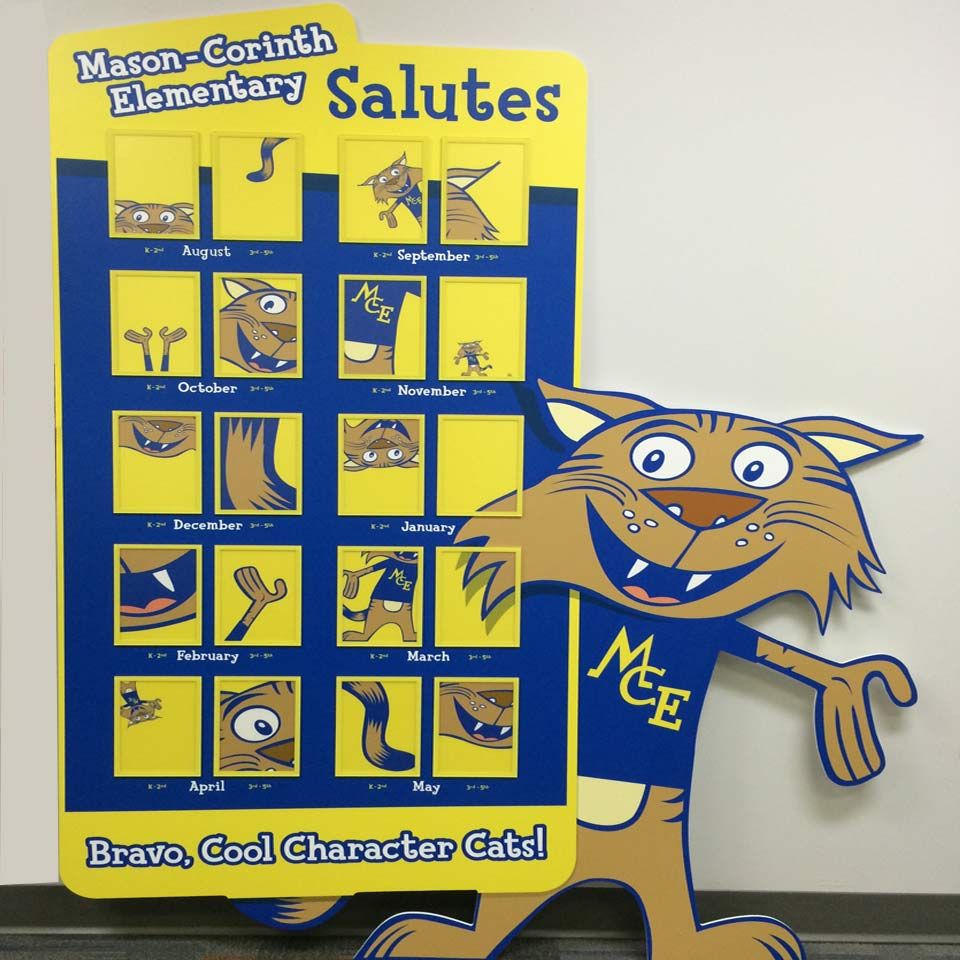 SchoolPride&reg; Custom Character Photo Board Mason-Corinth Elementary