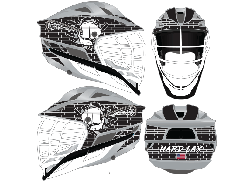 lacrosse helmet wrap hard lax gray brick design