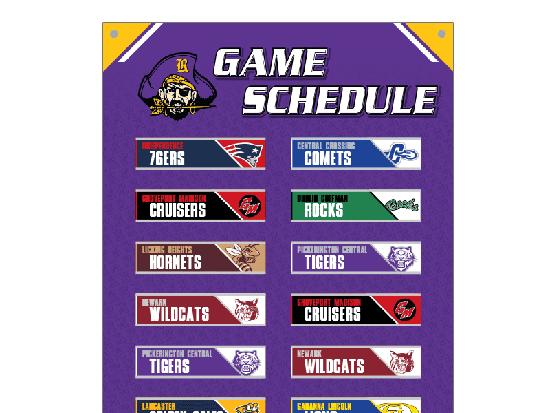 nameplate schedule board with slide-in plates