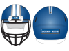 bronco style stripe on blue football helmet