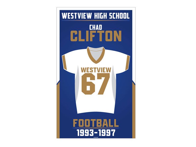 Westview Football Jersey Retirement Banner