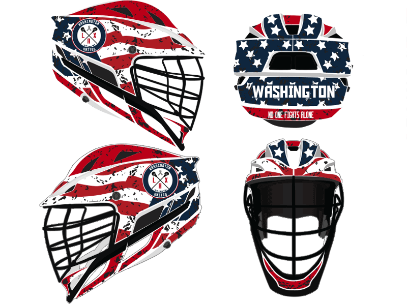 lacrosse helmet wrap american flag red white blue design