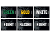 green gold white fight falcons fight cheer signs