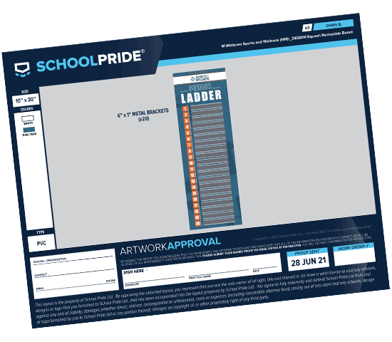 schoolpride&reg; standings board proof