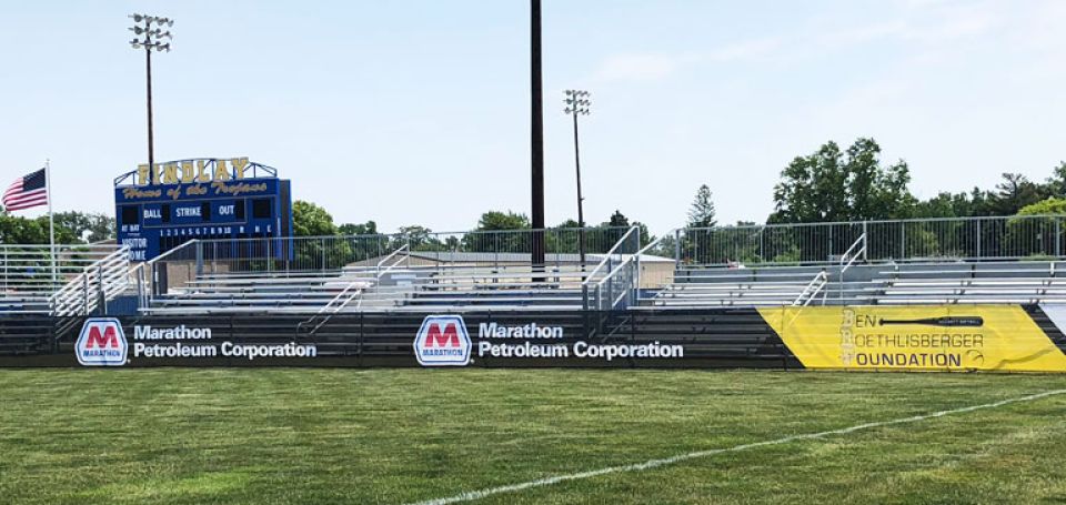 findlay charity sponsor printed mesh fence banner