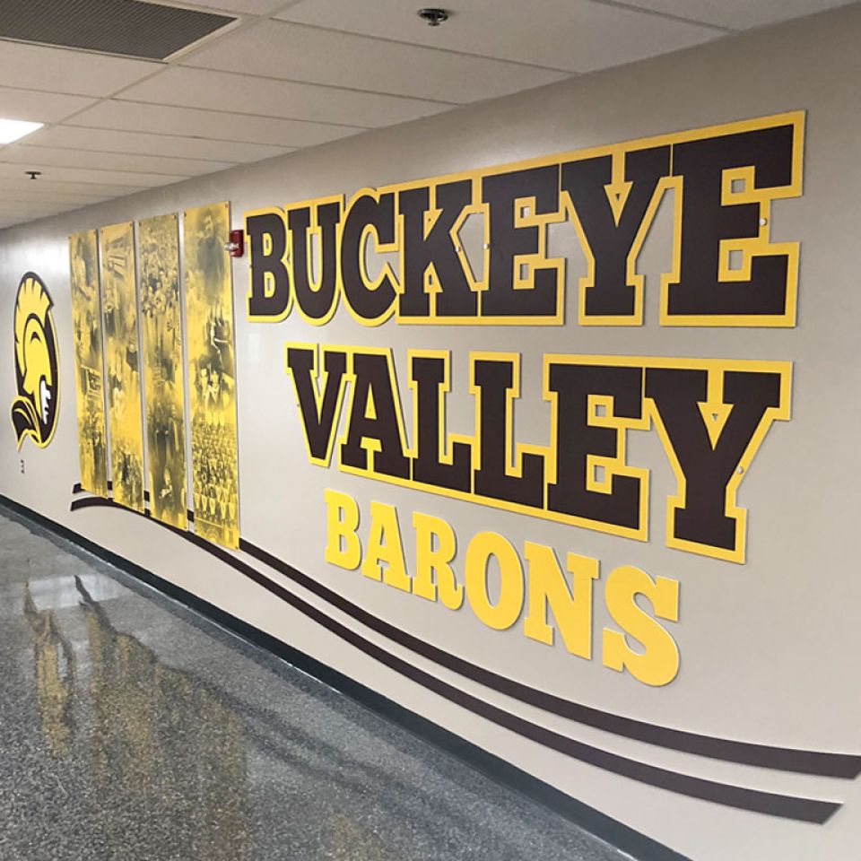 buckeye Valley High School die cut mural wall
