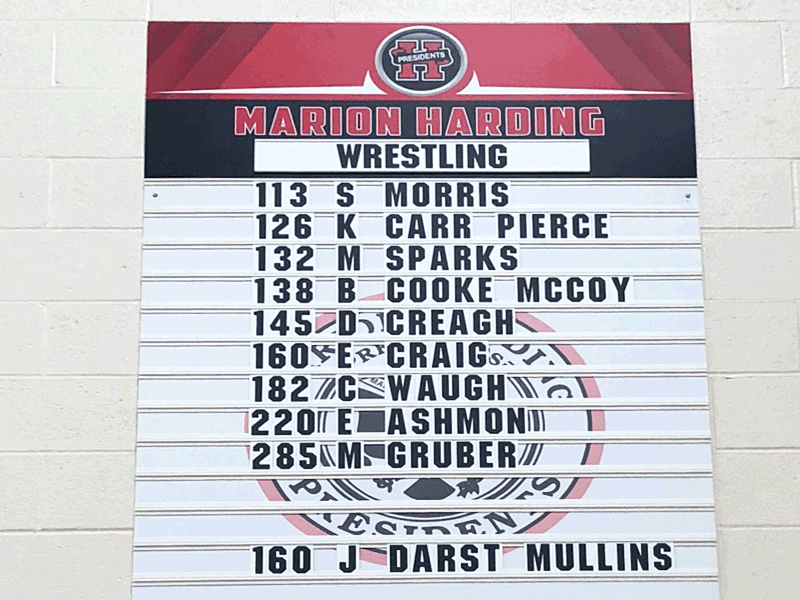 wrestling roster board with weight class