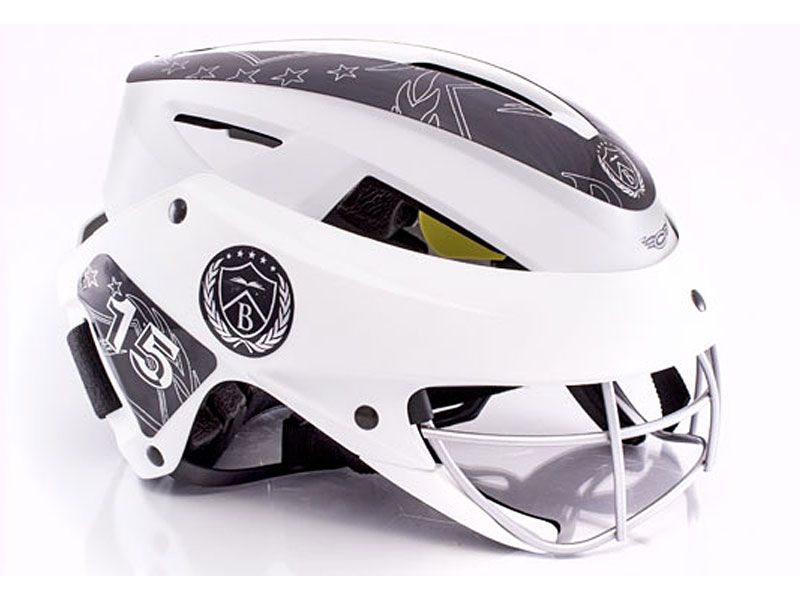 lacrosse helmet cascade lx multi item kit side number mohawk black gray