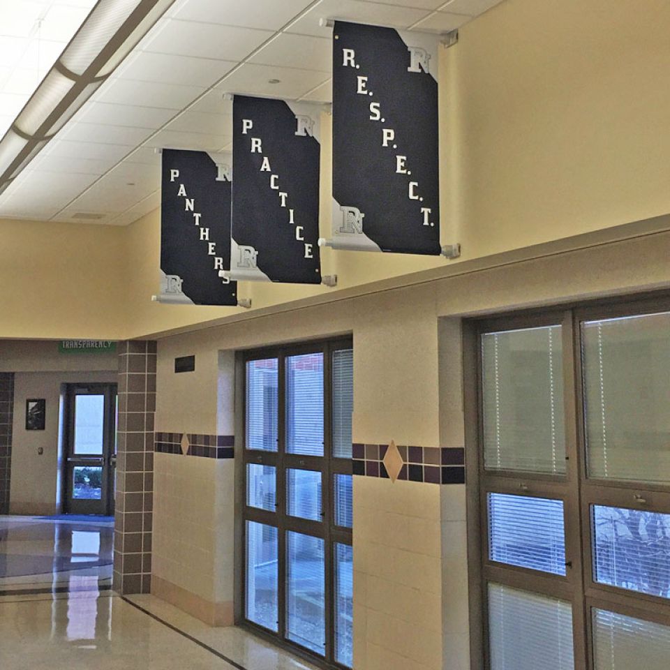 word of the month boulevard banners hallway