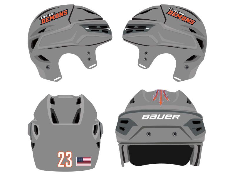 demons hockey helmet decal kits with side decals numbers name strip and american flag