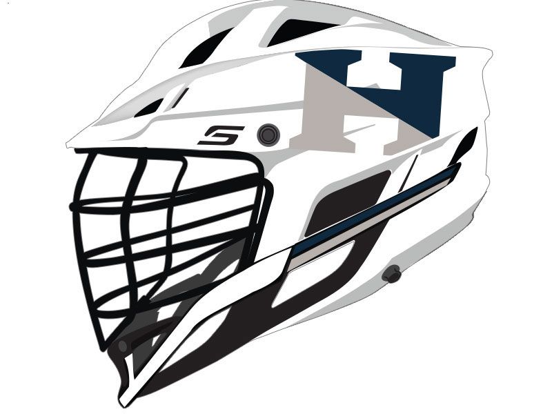 two tone H oversized side lacrosse helmet decal