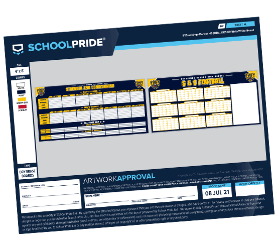 schoolpride® depth chart board proof